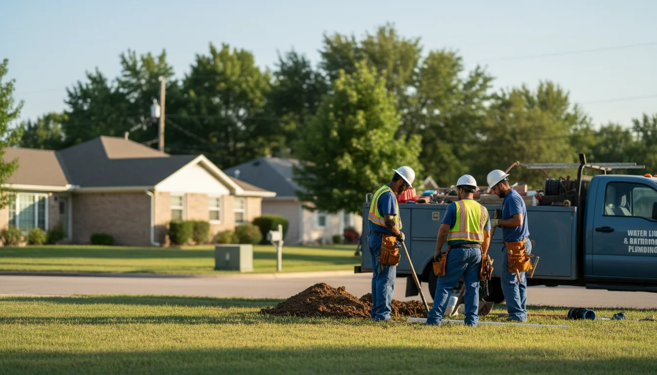 Residential water line and bathroom plumbing service in Alden, MI